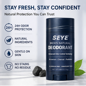 Déodorant naturel pour hommes avec arrowroot, charbon et postbiotiques, contrôle avancé des odeurs, sans aluminium, testé dermatologiquement, OEM - Product Image 4