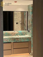 Dalle de marbre vert Amazonite brésilienne YUSHI pour comptoir de salle de bain d'hôtel et décoration murale de fond