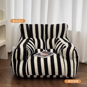 Ensemble de mini chaises de canapé rayées rouges pour enfants Chaise paresseuse mignonne en tissu de conception traditionnelle éponge pour lire des appartements - Product Image 3