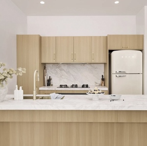 Set Kabinet Dapur Modern Balom Bentuk L Bahan MDF Desain Penyimpanan Lengkap untuk Apartemen Pasar Amerika Utara - Product Image 2