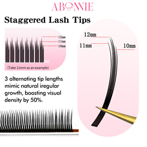 Extensions de <span class=keywords><strong>cils</strong></span> coréennes Abonnie PBT 5D 6D, bouquets de <span class=keywords><strong>cils</strong></span> en forme de fleur, extensions de <span class=keywords><strong>cils</strong></span> faciles à poser - Product Image 2