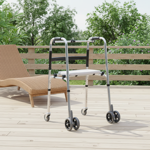 Déambulateur pliant portable avec siège, léger et réglable, aide à la marche médicale pour les personnes âgées et les utilisateurs handicapés - Product Image 3
