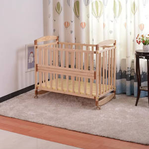 Lit bébé en bois massif réglable à double étage pour nouveau-né, convertible, blanc, moderne, écologique, chambre à coucher, salon - Product Image 1