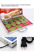 Chauffe-pierres de massage, ensemble de pierres de massage rondes en jade vert avec boîte chauffante pour la relaxation corporelle en SPA