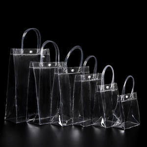 Custom Transparent Vinyl Beach Shoulder Pvc Handle Stadium Clear Waterproof Cosmetic Tote Storage Bag With Gift Package