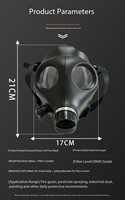 Многоразовая полнолицевая газовая маска с 3-слойным фильтром из активированного угля 40 мм для защиты от хлороводорода, пыли и газов