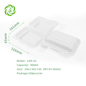 Boîte à repas <span class=keywords><strong>bento</strong></span> de luxe écologique sans BPA, compatible micro-ondes et lave-vaisselle, biodégradable en amidon de maïs, jetable, empilable, 900 ml - Product Image 2