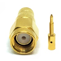 Connecteur coaxial RF mâle SMA en laiton conforme RoHS, fourni par l'usine, pour câbles coaxiaux LMR240, H155, 4DFB, RG59, RG8X – En stock