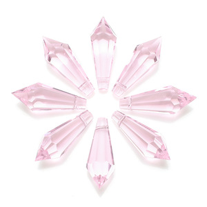 Perles de verre en forme de goutte d'eau conique à pointe longue avec trou horizontal 14X38MM, pour la fabrication de <span class=keywords><strong>bijoux</strong></span>, éclairage, glaçure de verre, bricolage pour mariage - Product Image 5