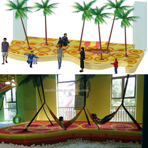Aire de jeux intérieure personnalisable pour enfants, corde tricotée à la main, <span class=keywords><strong>trampoline</strong></span> aérien arc-en-ciel, équipement de terrain de jeu - Product Image 2