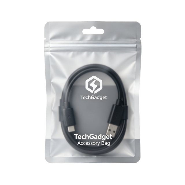 Custom Logo Matte Frosted Zip Lock Earphone Headphone Cell Phone Charger Cable Accessories Packaging Pouch Bag