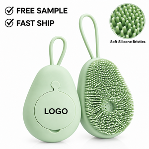 Brosse de bain unisexe en silicone haut de gamme avec logo personnalisé, brosse de bain multifonctionnelle, outil de gommage avec corde de suspension, brosse de nettoyage - Product Image 1