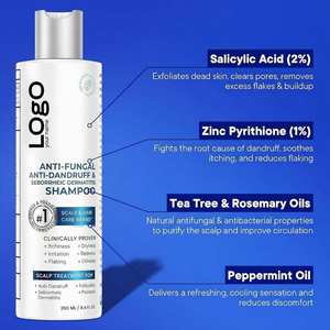 Champú Antifúngico Equilibrado de Marca Privada para el <span class=keywords><strong>Tratamiento</strong></span> del Cuero Cabelludo y el Cabello, para la Caspa y la Picazón, con Ácido Salicílico - Product Image 5