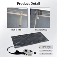 Coussin chauffant rechargeable USB 5V sur mesure avec contrôleur à interrupteur pour le traitement des vêtements