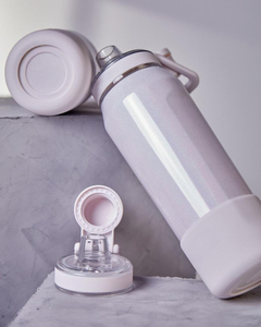 Bottiglia d'Acqua in Acciaio Inox 304 a Doppia Parete da 400ml 600ml, Thermos 100% Ermetico con <span class=keywords><strong>Coperchio</strong></span> per Uso Sportivo con Imbottitura in Silicone - Product Image 5