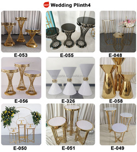 Juego de 5 Pedestales Metálicos Rosados Modernos LEDA para Tartas de Boda, para Decoración de Eventos - Product Image 5