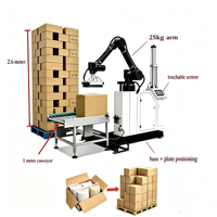 Bras robotisé collaboratif automatique pour le palettisation avec préhenseur à vide, écran tactile et convoyeur pour machine de palettisation de cartons