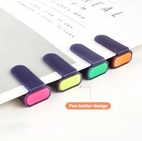 Spidol Fluoresen Warna-warni dengan Ujung Pahat Transparan Tidak Dapat Dihapus, Set Spidol Highlighter Tahan Air untuk Pelajar
