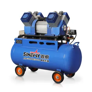 Sinewy Cheap 2.2Kw 3Hp 100L Oil Free Powerful Electric Piston Compressors Silent Dental Oilfree Air Compressor