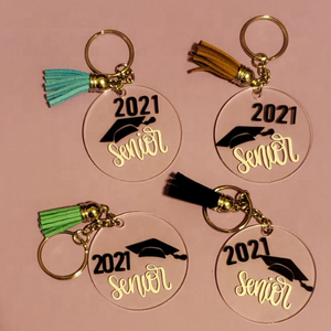 Acrylic Ornament Clear Blanks <strong>Tassels</strong> <strong>Key</strong> Chain Jump Rings <strong>for</strong> Vinyl Crafting DIY Keychain Double Sided Acrylic Charms - Product Image 6