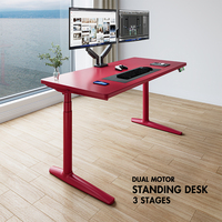Bureau debout électrique ergonomique multi-couleurs, durable, à double moteur, 3 niveaux, réglable en hauteur pour le bureau