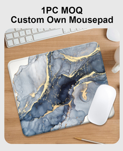 Alfombrilla de ratón de goma para juegos de mármol <span class=keywords><strong>azul</strong></span> personalizable, alfombrilla de escritorio de tela de poliéster impermeable con logotipo personalizado, alfombrillas de ratón por sublimación - Product Image 4