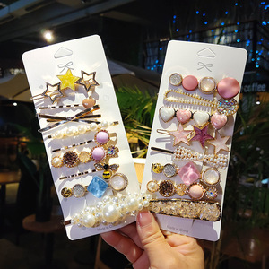 Ensembles d'Épingles à Cheveux en Métal Bling Perles Cristal Strass, <span class=keywords><strong>Barrette</strong></span> Acétate Étoile de Mer Coquillage pour Fête - Product Image 3