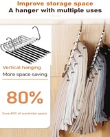Cintre en tissu multifonctionnel antidérapant à 9 couches pour pantalons Organisateur de rangement multicouche pour pantalons