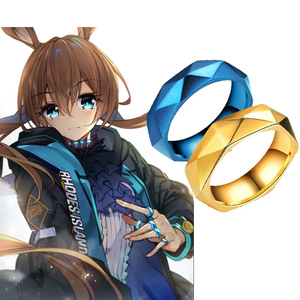 Jeu <span class=keywords><strong>Arknights</strong></span> Anneaux Amiya Blue Rhombus Acier inoxydable Bague unisexe Anime Bijoux Props Accessoires Femmes Hommes Garçons Cadeau - Product Image 2