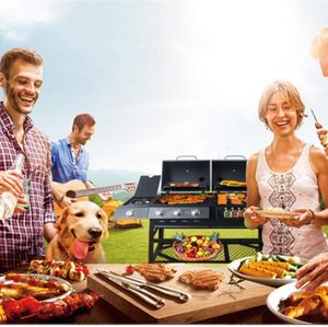 Grand barbecue portable à gaz et charbon de bois, double usage, style moderne, pour la maison et les entreprises - Product Image 3