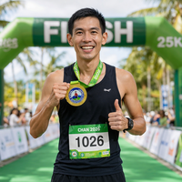 Medalla de Maratón Personalizada de Tailandia, Chapada en Oro, Aleación de Zinc, Cultura del Sudeste Asiático, Premio para Corredores, Idioma Tailandés