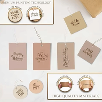Étiquettes de vêtements en papier écologiques faites à la main, personnalisées avec logo et texte imprimés UV pour les vêtements, les sacs et les chaussures des entreprises