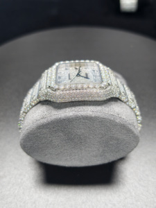 Hip Hop High Quality Silver Arabic Dial Moissanite Fully <strong>Diamonds</strong> Square Automatic Movement Mechanical <strong>Watch</strong> - Product Image 2