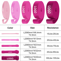 Bandas de Resistencia de Látex Rojo Rosa Personalizables para Ejercicios de Dominadas, Sprints, Flexiones y Entrenamiento de Fuerza