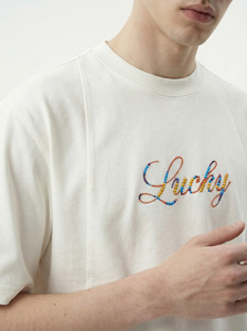 Camiseta Oversize con Corte 3D y Patrón de la Suerte, Decoración con Cuentas, para Hombre, Casual, Manga Corta, Nueva Llegada Verano 2026 - Product Image 2