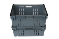 Cesto Plástico Ventilado JOIN para Fardos 600x400x200mm, Empilhável e Encaixável, para Frutas e Vegetais em Supermercados e Fazendas