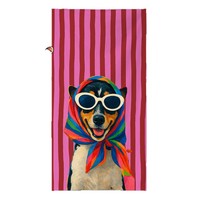 Serviette de bain de plage en microfibre à séchage rapide, motif animaux de dessin animé, mignonne et portable pour l'été
