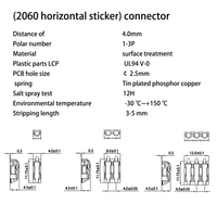 Conector de Bloque de Terminales para PCB SMD 2060, Rectangular, 1/2/3P, Paso de 4.0mm, Aleación de Plata, Corriente Nominal de 9A, para Iluminación LED