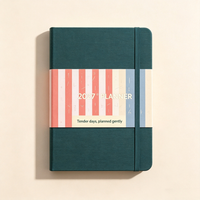 Carnet de planification A5 en lin 2027 avec bande élastique verticale personnalisée pour cadeaux