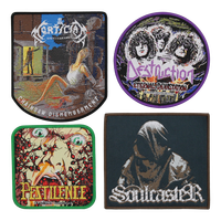 En gros, Patch brodé à coudre en métal noir avec logo Art Punk Rock Music, Emblème appliqué brodé à coudre pour groupe de musique