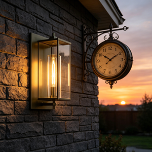 Lámpara <span class=keywords><strong>de</strong></span> Pared Exterior Moderna con Marco y Lente <span class=keywords><strong>de</strong></span> Vidrio Transparente, Impermeable, para Jardín, Porche, Balcón, Patio - Product Image 2