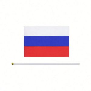 ธงรัสเซียขนาดเล็กคุณภาพสูงแบบขายส่ง ทำจากโพลีเอสเตอร์ ธงมือถือขนาดเล็ก ธงรัสเซียแบบมีด้ามจับ - Product Image 2