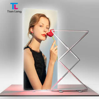 Caja de Luz LED Personalizable de Doble Cara con Borde de Silicona, Caja de Luz Plegable y Portátil con Fondo de Tela SEG sin Marco de Aluminio