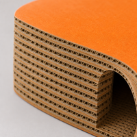 Maison pour chat en carton ondulé en forme de citrouille, griffoir et tanière d'intérieur avec boule en pompon