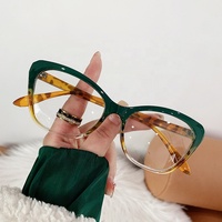 Lunettes Unisexe Tendance Photochromiques Forme Œil de Chat Monture PC Plein Cerclage Anti-Lumière Bleue, Face Diamant