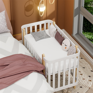 Culla Moderna in Legno per Neonati con Altezza Regolabile e Sponda Laterale, <span class=keywords><strong>Lettino</strong></span> per Bambini in Legno Massello, Design Personalizzato OEM - Product Image 4