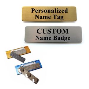 Custom Blank Sublimation Brand logo Stainless Steel Metal Business Employee School Golf <b>Name</b> <b>Tags</b> Sticker Badge Magnet <b>Name</b> <b>Tag</b> - Product Image 1