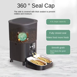 Distributeur de nourriture intelligent pour animaux de compagnie de 4,5 L avec 2 bols en acier inoxydable, contrôlé par application WIFI pour 2 chats, bols et distributeurs de nourriture pour animaux de compagnie pour 2 chats - Product Image 2