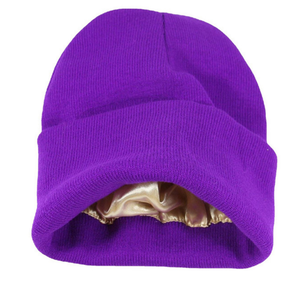 Wholesale Satin Lined Knit <b>Hat</b> Women Men <b>Beanies</b> Female Girls Solid Color <b>Beanie</b> Warm Bonnet Casual Autumn Cap Gift - Product Image 4