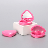 OMI-Mini boîte en plastique personnalisée en forme de cœur, étui à poudre de 2g, recyclable, étui à blush, miroir, mini conteneur de fard à paupières en forme de cœur